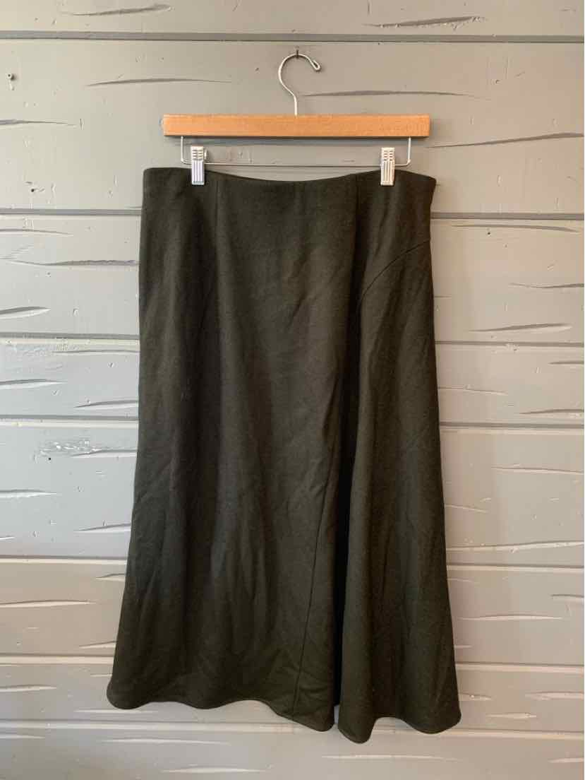 Long charcoal gray Vince skirt with a straight silhouette, subtle texture, and gently flared hem.