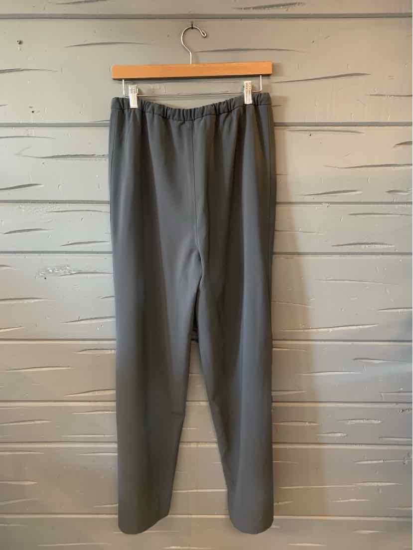 Solid charcoal gray Athleta women’s athletic pants with a tapered fit and elastic waistband.