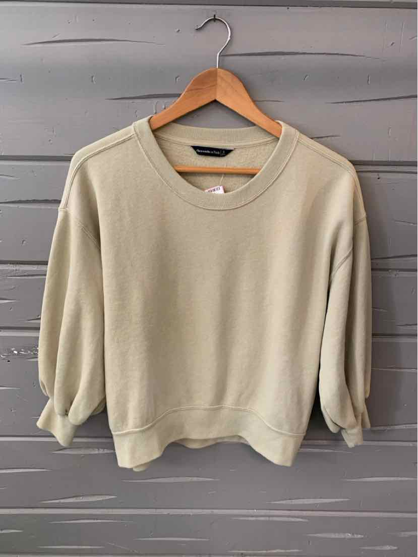 W ABERCROMBIE AND FITCH BEIGE Size SM T