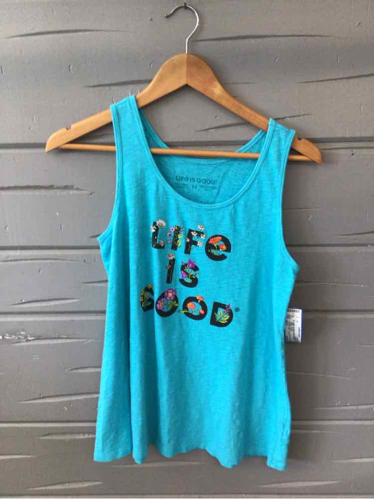 W LIFE IS GOOD BL Size MED T