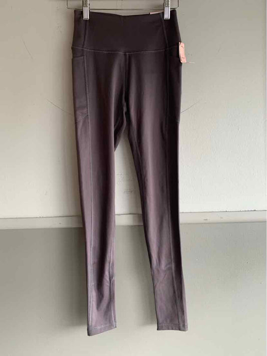 Gray high-waisted Victoria's Secret leggings with smooth, stretchy fabric and slim fit design.