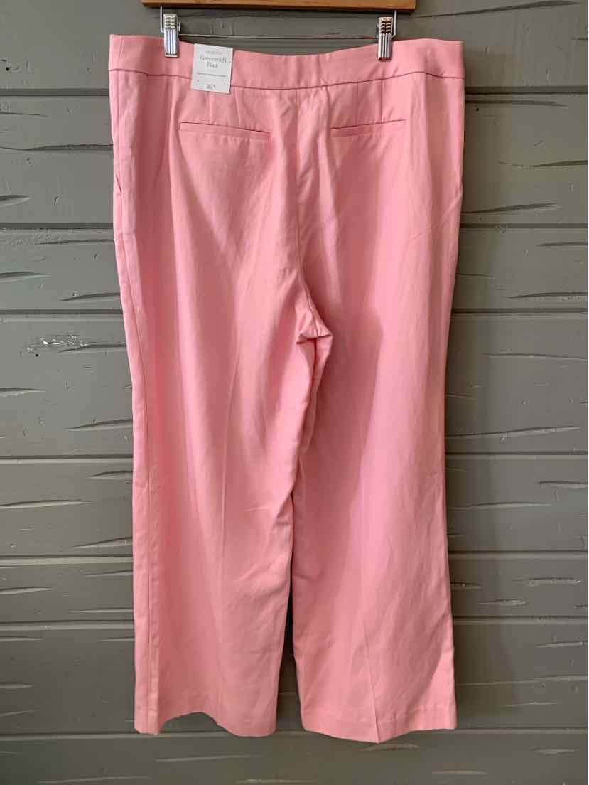 Pink straight-leg pants with belt loops and a flat front in size 16P.