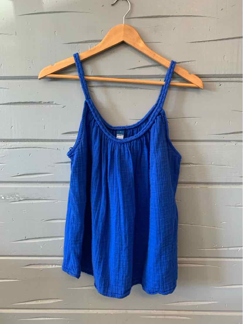 Blue Old Navy tank top with scoop neckline and thin shoulder straps, size large.