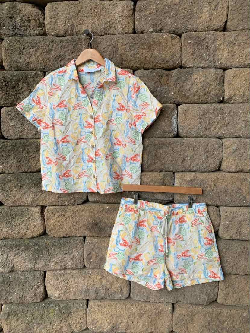 W CYNTHIA ROWLEY MULTI Size LG 2PCSET