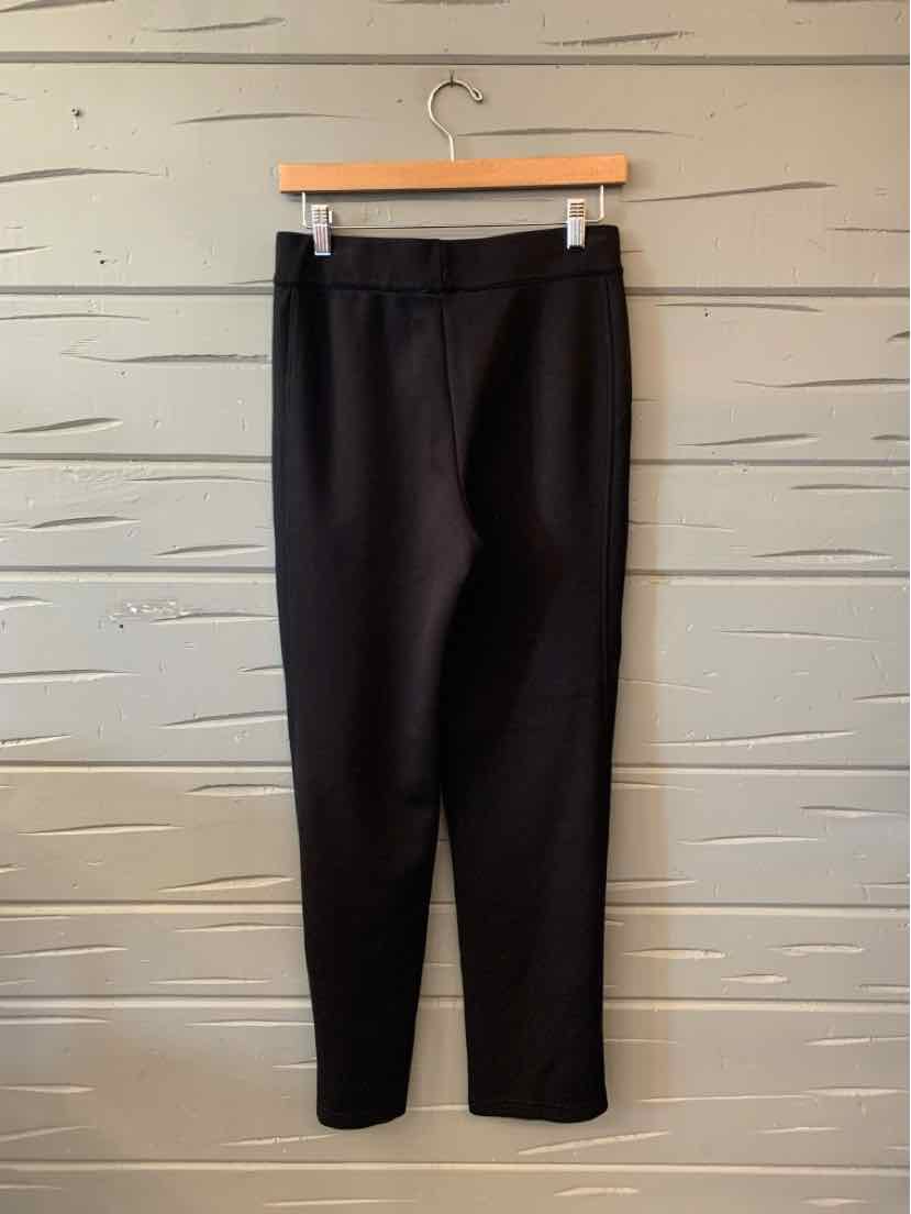 Black Ellie Tahari slim-fit pants with a straight leg and smooth, solid fabric.