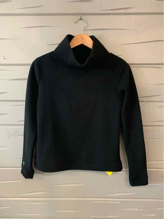 Black long-sleeve turtleneck sweater with a slim fit and ribbed texture.