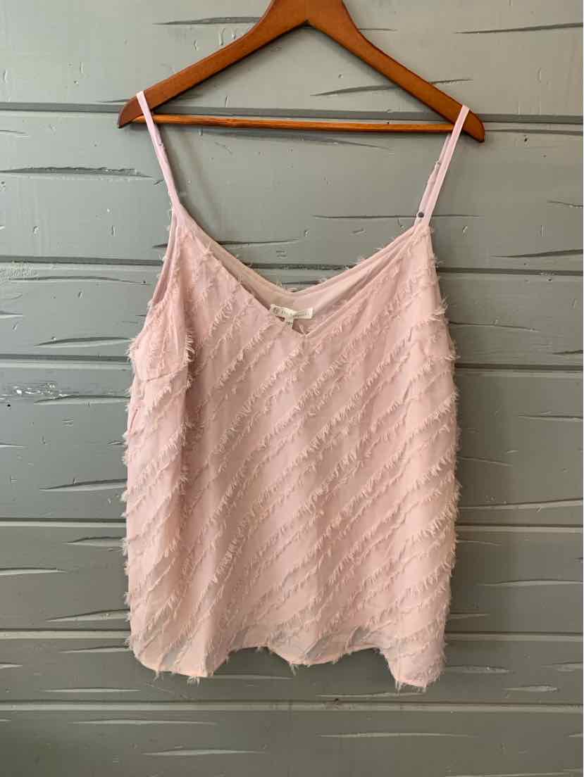 Mauve sleeveless camisole with subtle diagonal textured stripes and adjustable thin straps.