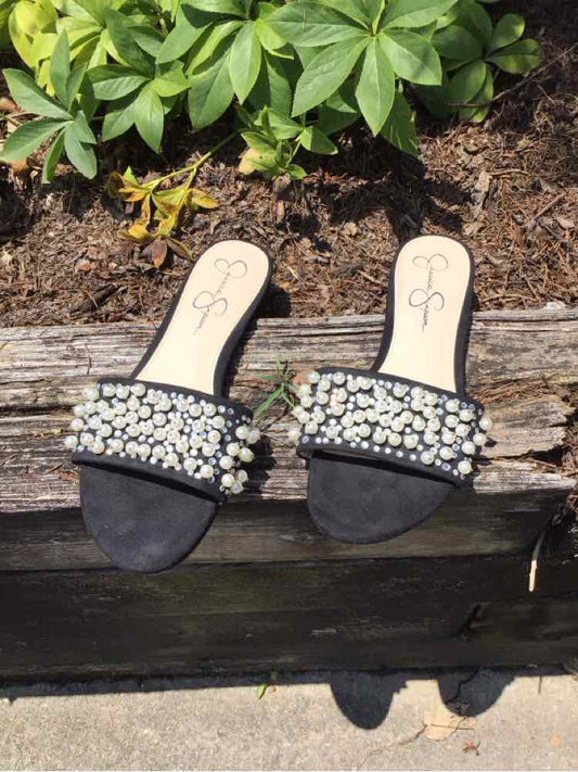 W JESSICA SIMPSON BK Size 9.5 SANDAL