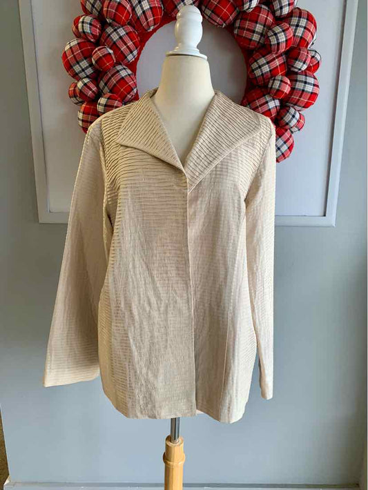 W EILEEN FISHER BEIGE Size XL BLZ