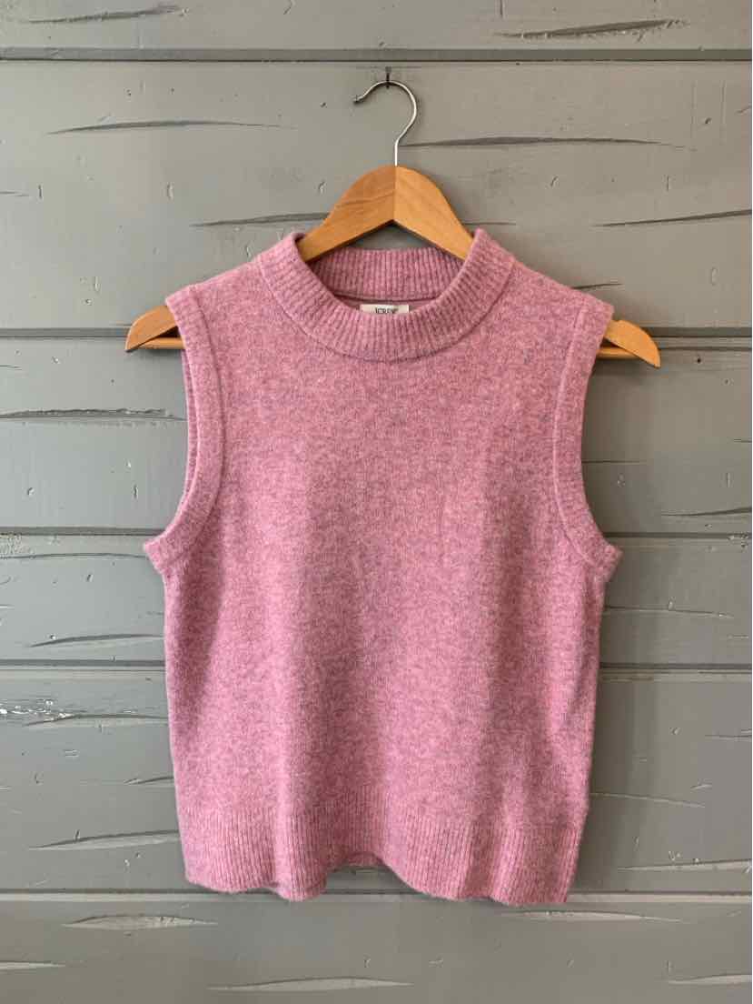 Lavender sleeveless knit top with mock neck, fitted silhouette, and soft texture.
